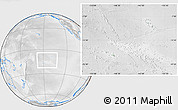 Physical Location Map of French Polynesia, lighten, desaturated