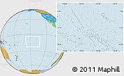 Physical Location Map of French Polynesia, political outside