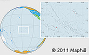 Political Location Map of French Polynesia, highlighted continent