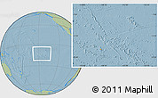 Political Location Map of French Polynesia, savanna style outside, hill shading