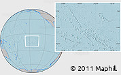 Savanna Style Location Map of French Polynesia, gray outside, hill shading outside