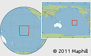 Savanna Style Location Map of French Polynesia, highlighted continent, within the entire continent