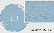 Savanna Style Location Map of French Polynesia, lighten, desaturated, land only, hill shading