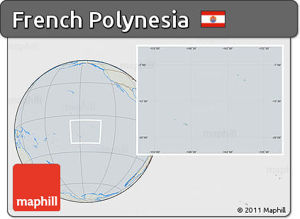 Savanna Style Location Map of French Polynesia, lighten, semi-desaturated