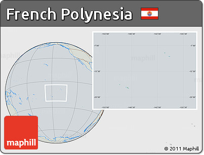 Savanna Style Location Map of French Polynesia, lighten, semi-desaturated