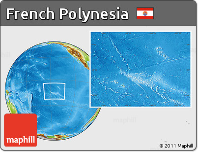 Savanna Style Location Map of French Polynesia, physical outside