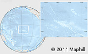 Shaded Relief Location Map of French Polynesia, lighten