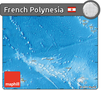 Physical Map of French Polynesia