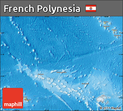 Physical Map of French Polynesia