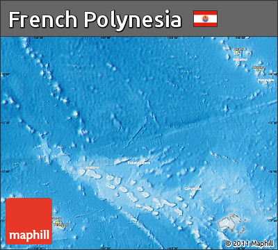 Physical Map of French Polynesia, lighten, desaturated, land only