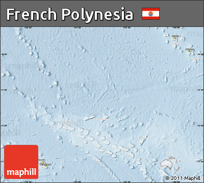 Physical Map of French Polynesia, lighten