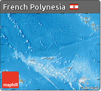Physical Map of French Polynesia, satellite outside, shaded relief sea