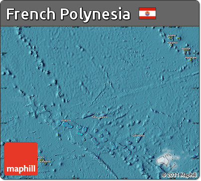 Satellite Map of French Polynesia, physical outside, satellite sea
