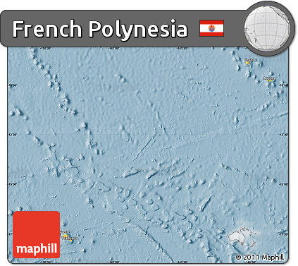 Savanna Style Map of French Polynesia, single color outside