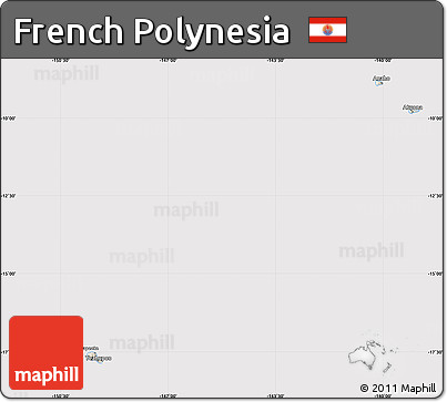 Shaded Relief Map of French Polynesia, cropped outside