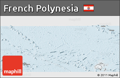 Classic Style Panoramic Map of French Polynesia, single color outside