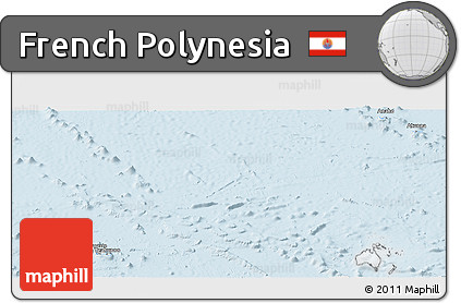 Classic Style Panoramic Map of French Polynesia, single color outside
