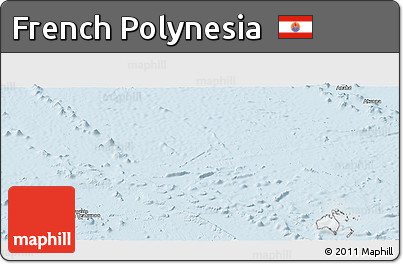 Classic Style Panoramic Map of French Polynesia, single color outside