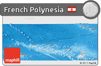 Physical Panoramic Map of French Polynesia
