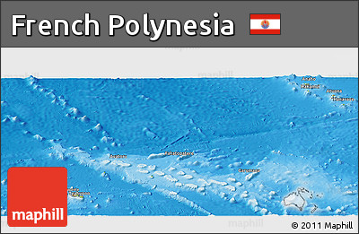 Physical Panoramic Map of French Polynesia