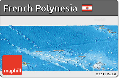 Physical Panoramic Map of French Polynesia