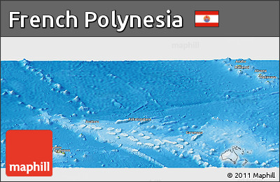 Physical Panoramic Map of French Polynesia, satellite outside, shaded relief sea