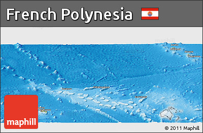 Physical Panoramic Map of French Polynesia, shaded relief outside