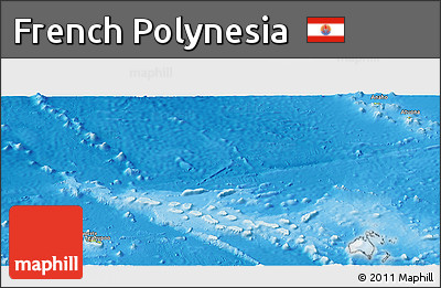 Physical Panoramic Map of French Polynesia, single color outside
