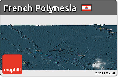 Satellite Panoramic Map of French Polynesia, darken