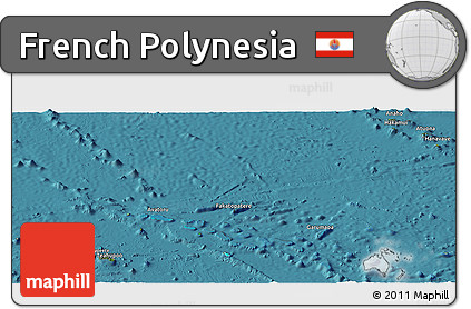 Satellite Panoramic Map of French Polynesia