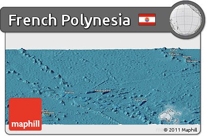 Satellite Panoramic Map of French Polynesia, physical outside, satellite sea