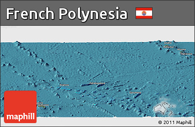 Satellite Panoramic Map of French Polynesia, political outside, satellite sea
