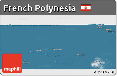 Satellite Panoramic Map of French Polynesia, semi-desaturated, land only