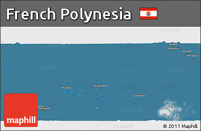 Satellite Panoramic Map of French Polynesia, semi-desaturated, land only