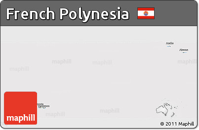 Shaded Relief Panoramic Map of French Polynesia, cropped outside