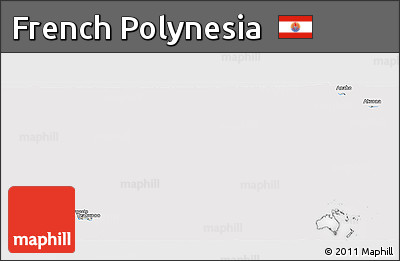 Shaded Relief Panoramic Map of French Polynesia, cropped outside