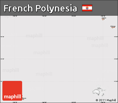 Classic Style Simple Map of French Polynesia, cropped outside