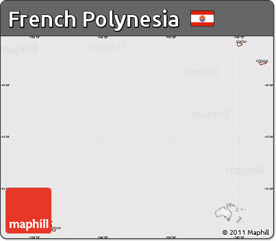 Classic Style Simple Map of French Polynesia, cropped outside