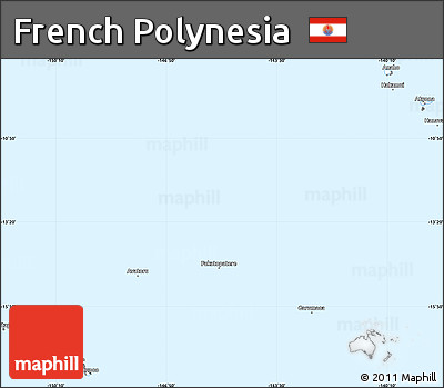 Classic Style Simple Map of French Polynesia