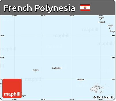 Classic Style Simple Map of French Polynesia