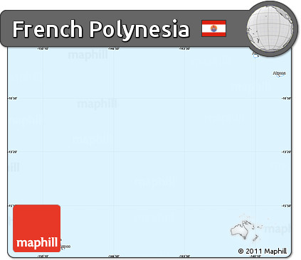 Gray Simple Map of French Polynesia, single color outside