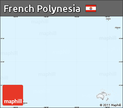 Gray Simple Map of French Polynesia, single color outside