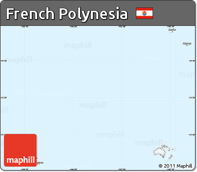 Gray Simple Map of French Polynesia, single color outside