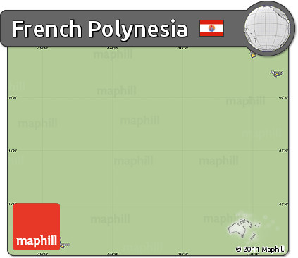 Savanna Style Simple Map of French Polynesia, cropped outside