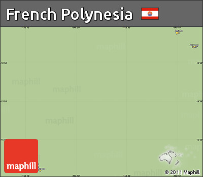 Savanna Style Simple Map of French Polynesia, cropped outside