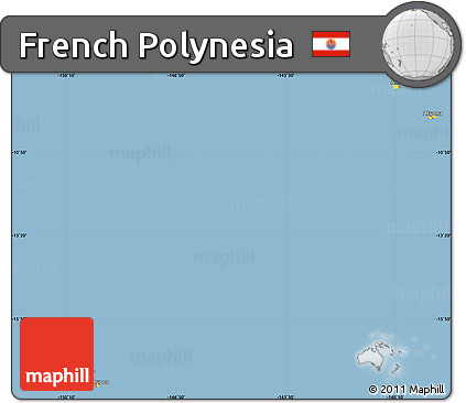 Savanna Style Simple Map of French Polynesia, single color outside