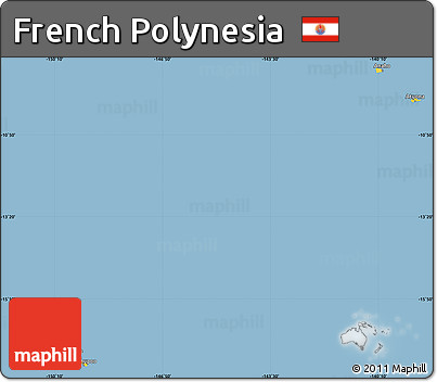 Savanna Style Simple Map of French Polynesia, single color outside
