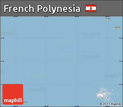 Savanna Style Simple Map of French Polynesia, single color outside