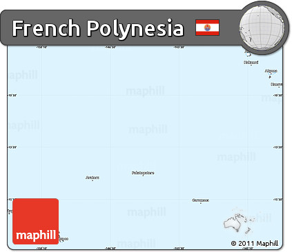 Silver Style Simple Map of French Polynesia