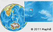 Physical Location Map of Crozet Archipelago, highlighted country, within the entire country